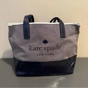 Kate Spade Two Toned Navy Blue Tote Bag